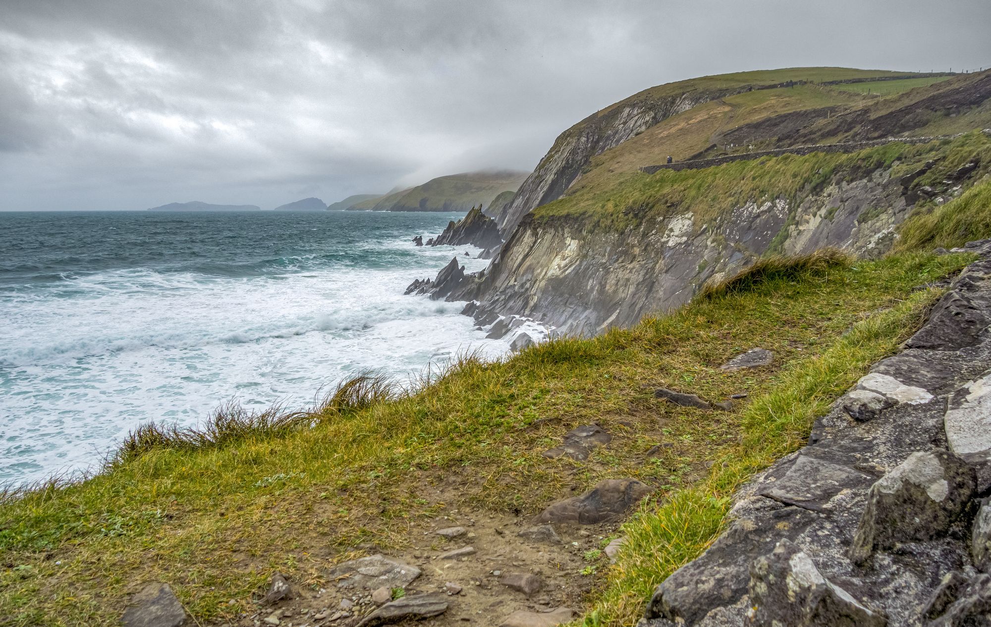 Atlantic waves breaking on the cliffs of the Dingle Peninsula, County Kerry