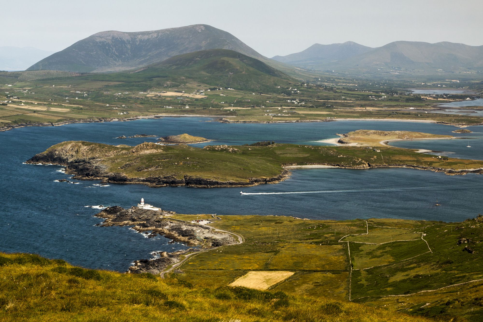 Portmagee and the Iveragh Peninsula in County Kerry, with the Valentia crossing