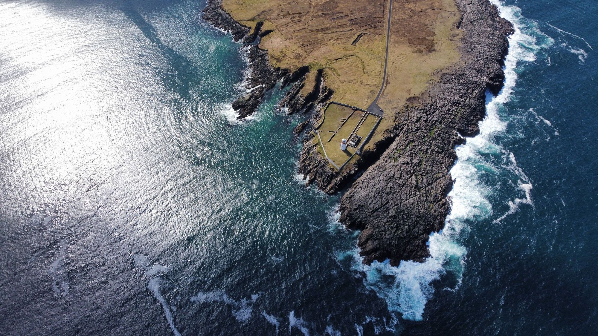 Ballyglass lighthouse on the Mullet Peninsula in Broadhaven Bay, County Mayo